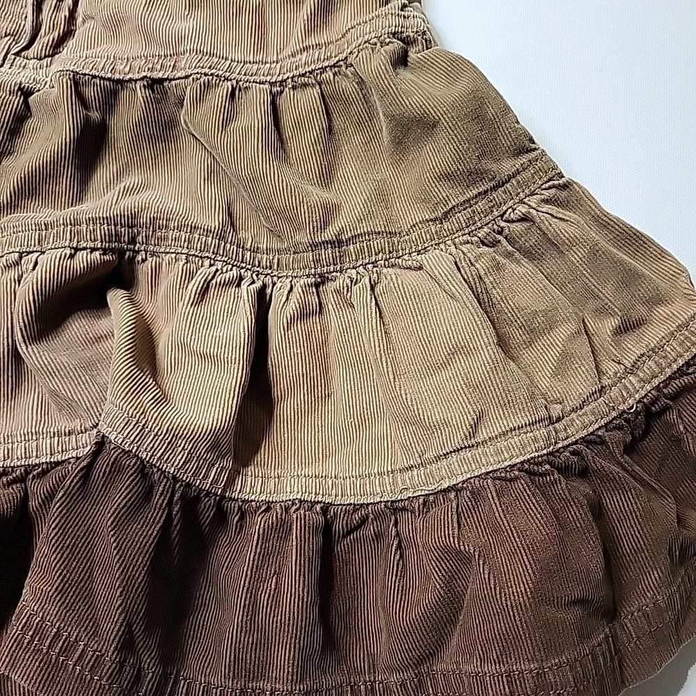 THE CHILDRENS PLACE  Girls Boho‎ Corduroy Ruffled Skirt Size 6  Layered Twirl
